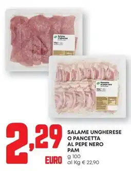 Pam Salame ungherese o pancetta al pepe nero PAM offerta