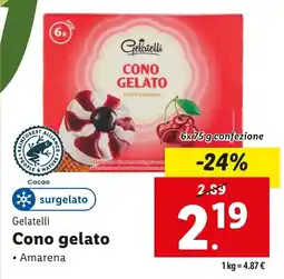 Lidl Gelatelli Cono gelato offerta