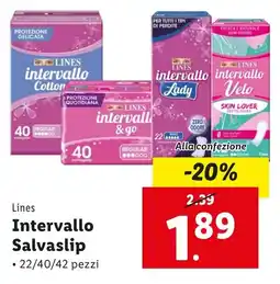 Lidl Lines Intervallo Salvaslip offerta