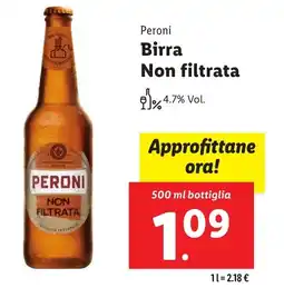 Lidl Peroni Birra Non filtrata offerta