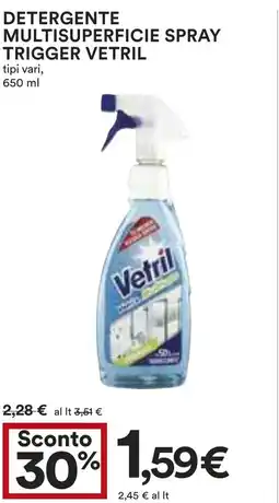 Coop Superstore Detergente multisuperficie spray trigger VETRIL offerta