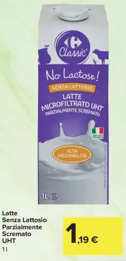 Carrefour Market Latte Senza Lattosio Parzialmente Scremato UHT offerta