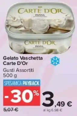 Carrefour Market Gelato Vaschetta Carte D'Or offerta