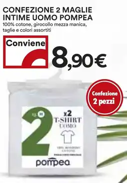Coop Superstore Confezione 2 maglie intime uomo POMPEA offerta