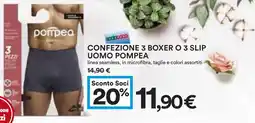 Coop Superstore Confezione 3 boxer o 3 slip uomo POMPEA offerta