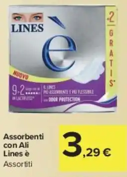 Carrefour Market Assorbenti con Ali Lines è Assortiti offerta