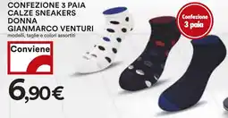 Coop Superstore Confezione 3 paia calze sneakers donna GIANMARCO VENTURI offerta
