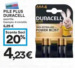 Coop Superstore Pile plus duracell offerta