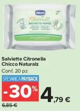 Carrefour Market Salviette Citronella Chicco Naturalz offerta
