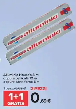 Alluminio House's 8 m oppure pellicola 12 m oppure carta forno 6 m