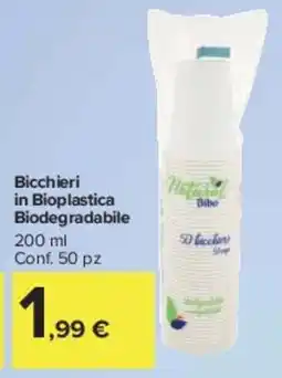 Carrefour Market Bicchieri in Bioplastica Biodegradabile offerta