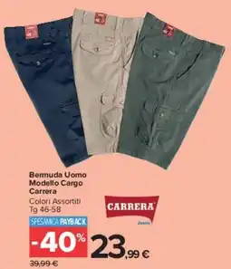Carrefour Market CARRERA Bermuda Uomo Modello Cargo offerta