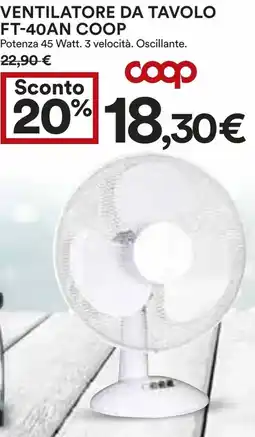 Coop Superstore Ventilatore da tavolo ft-40an COOP offerta