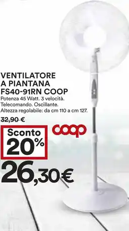 Coop Superstore Ventilatore a piantana fs40-91rn COOP offerta