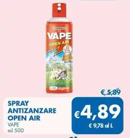 MD Discount Spray antizanzare open air VAPE offerta