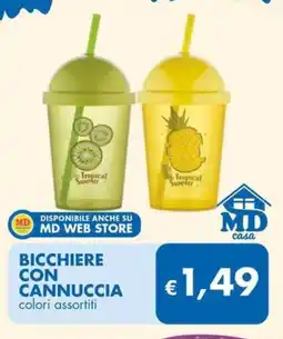 MD Discount Bicchiere con cannuccia MD casa offerta