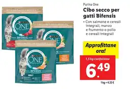 Lidl Purina one cibo secco per gatti bifensis offerta