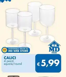 MD Discount Calici 4 pezzi square/round MD casa offerta
