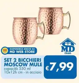 MD Discount Set 2 bicchieri moscow mule MD casa offerta