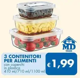 MD Discount 3 contenitori per alimenti MD casa offerta
