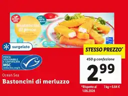 Lidl Ocean Sea Bastoncini di merluzzo offerta