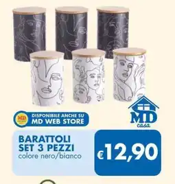 MD Discount Barattoli set 3 pezzi MD casa offerta