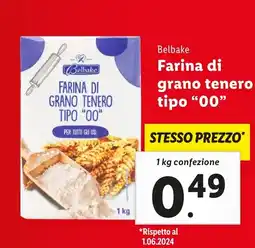Lidl Belbake farina di grano tenero tipo "00" offerta