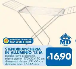 MD Discount Stendibiancheria in alluminio 18 M MD casa offerta