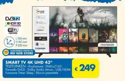 MD Discount Smart TV 4K UHD 43" TELEFUNKEN offerta