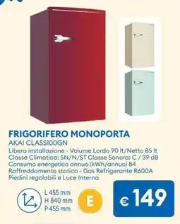 MD Discount Frigorifero monoporta AKAI CLASS100GN offerta