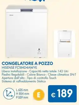 MD Discount Congelatore a pozzo HISENSE FC184D4AWYE offerta