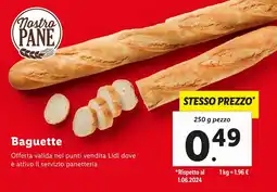 Lidl Nostro pane baguette offerta