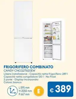 MD Discount Frigorifero combinato CANDY CNCQ2T620EW offerta