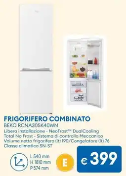 MD Discount Frigorifero combinato BEKO RCNA305K40WN offerta