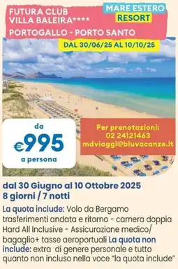 MD Discount Futura club villa baleira- portogallo - porto santo offerta