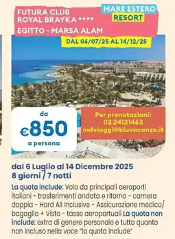 MD Discount Futura club royal brayka egitto - marsa alam offerta