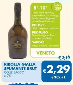 MD Discount Ribolla gialla spumante brut COLLE BACCO offerta