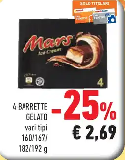 Conad Superstore 4 BARRETTE GELATO offerta