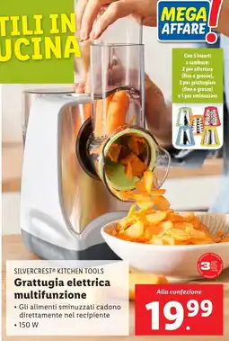 Lidl Silvercrest® kitchen tools grattugia elettrica multifunzione offerta