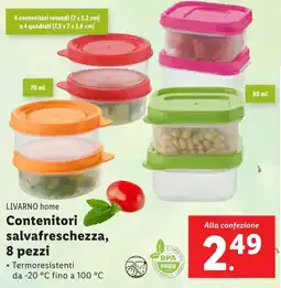 Lidl Livarno home contenitori salvafreschezza, 8 pezzi offerta