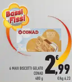 Conad Superstore 6 maxi biscotti gelato CONAD offerta