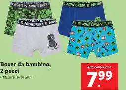 Lidl Boxer da bambino, 2 pezzi MINECRAFT offerta
