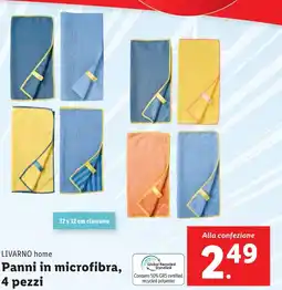 Lidl Panni in microfibra, 4 pezzi LIVARNO HOME offerta