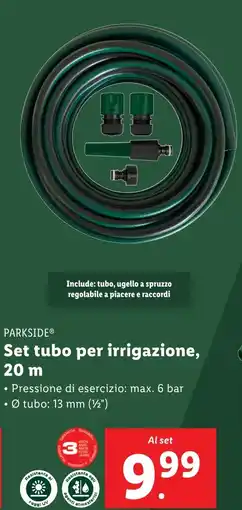 Lidl Set tubo per irrigazione, 20 m PARKSIDE offerta