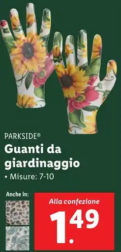 Lidl Guanti da giardinaggio PARKSIDE offerta