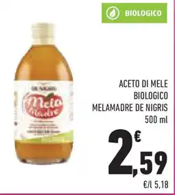 Conad Superstore Aceto di mele biologico MELAMADRE DE NIGRIS offerta