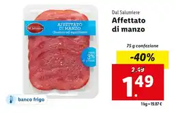 Lidl Dal Salumiere Affettato di manzo offerta