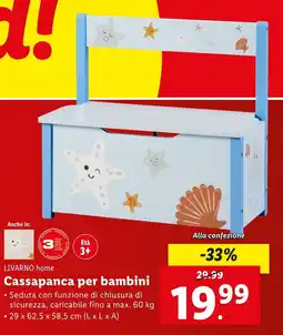 Lidl Livarno home cassapanca per bambini offerta