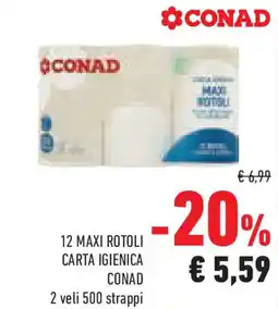 Conad Superstore 12 maxi rotoli carta igienica CONAD offerta