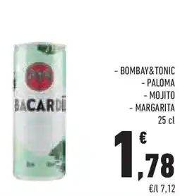 Conad Superstore Bacardi bombay&tonic-paloma-mojito-margarita offerta